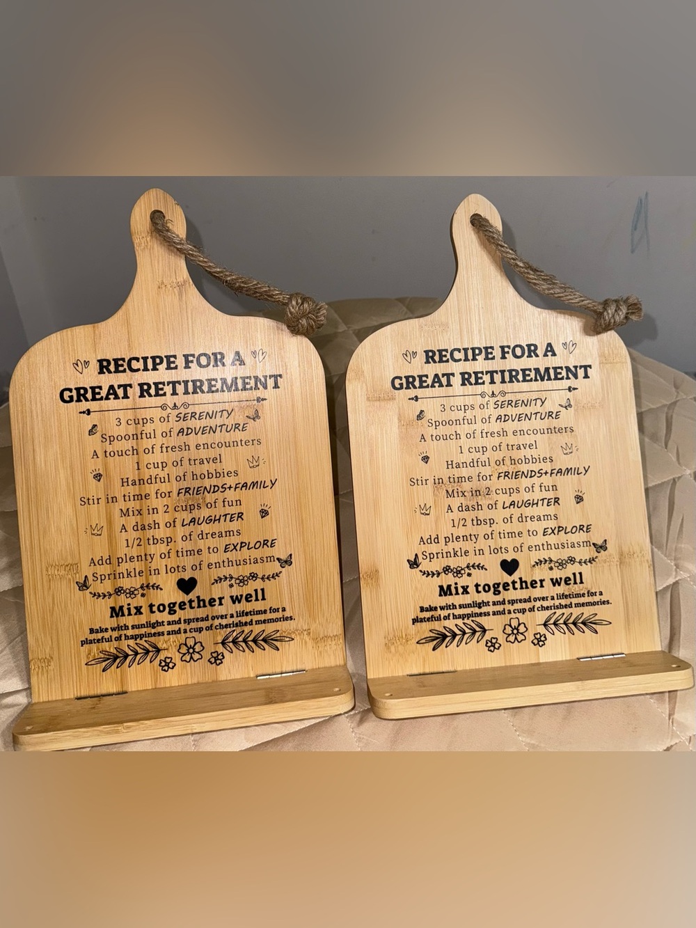 Mother’s Day Gift 2 PK Bamboo Cookbook Stand Recipe Book Holder Kitchen Display